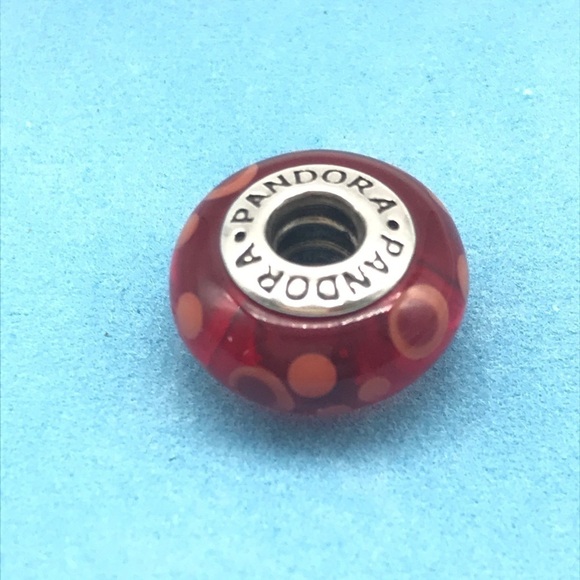 Pandora Red Bubble Murano Charm - Picture 2 of 4